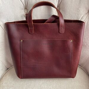 New Portland Leather Zipper Crossbody Tote in Cognac